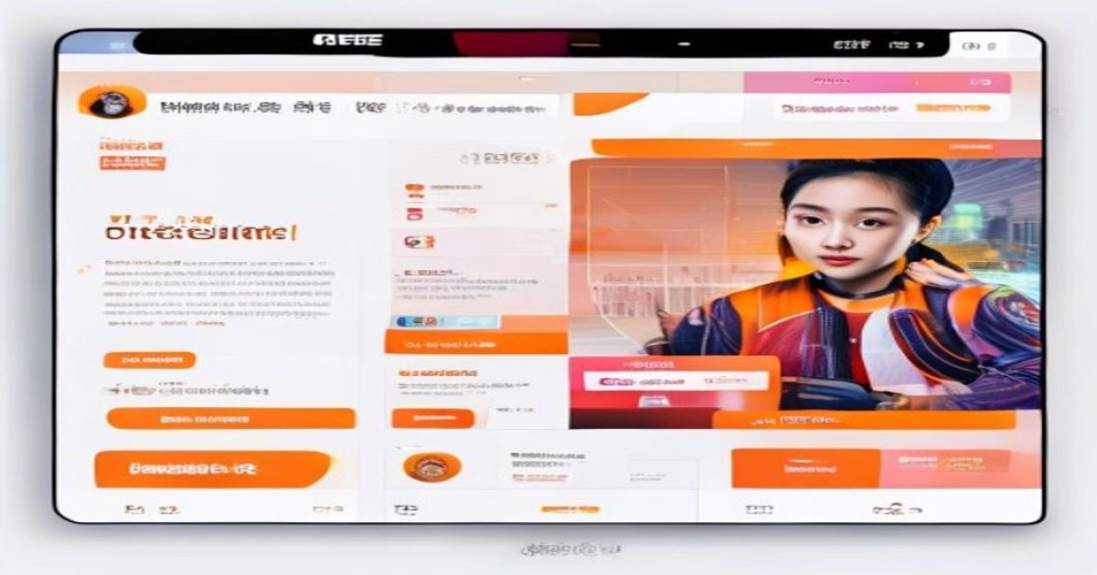 麻豆传媒在线官方平台首页界面截图，暖橙孟菲斯风格UI，展示4K高清播放器与内容分类导航，画面色彩鲜明专业感强